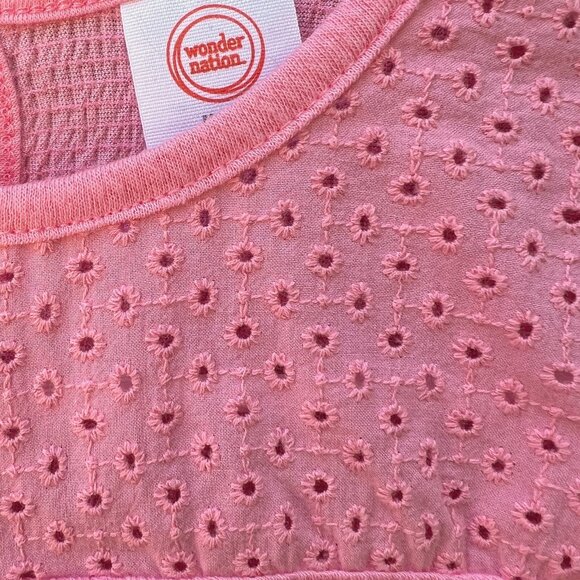 Wonder Nation® Eyelet Pink/Coral Girl's Top NWT - Picture 9 of 9